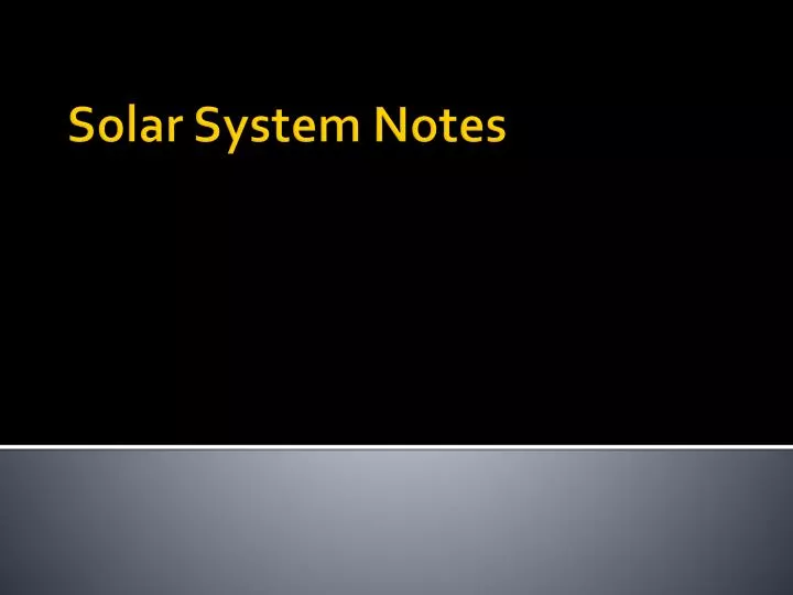 solar system notes