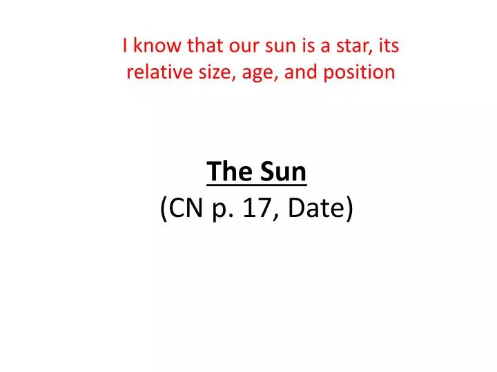 the sun cn p 17 date