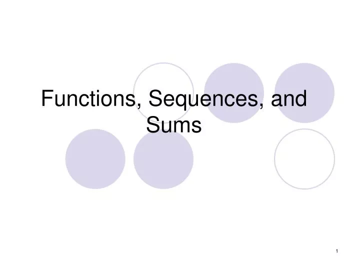 functions sequences and sums