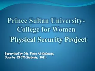 Prince Sultan University- College for Women