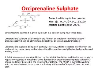 Orciprenaline Sulphate