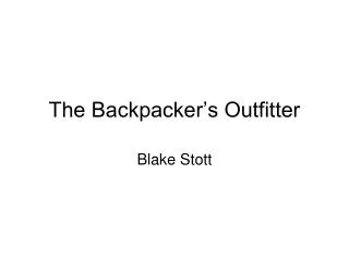 the backpacker s outfitter