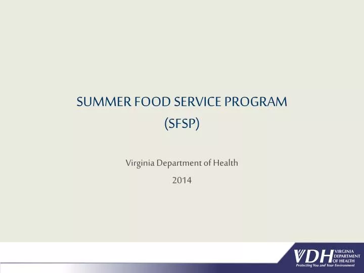 summer food service program sfsp