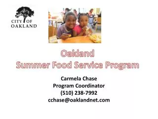 Oakland Summer Food Service Program