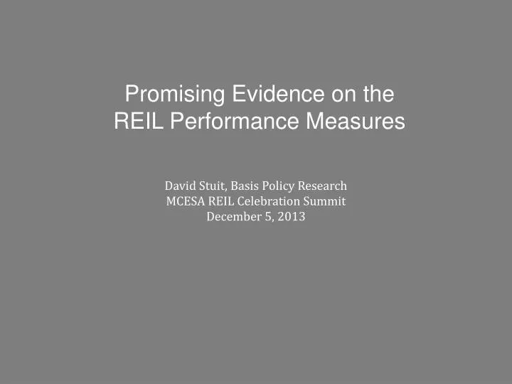 promising evidence on the reil performance measures