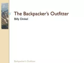 the backpacker s outfitter