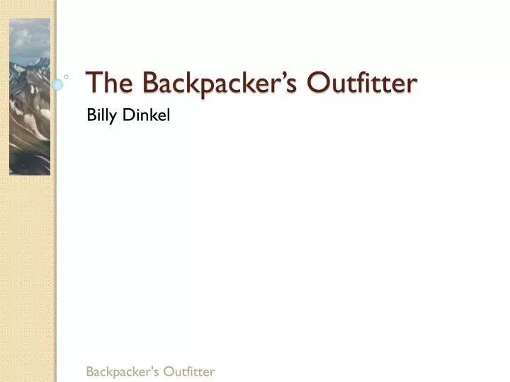 the backpacker s outfitter