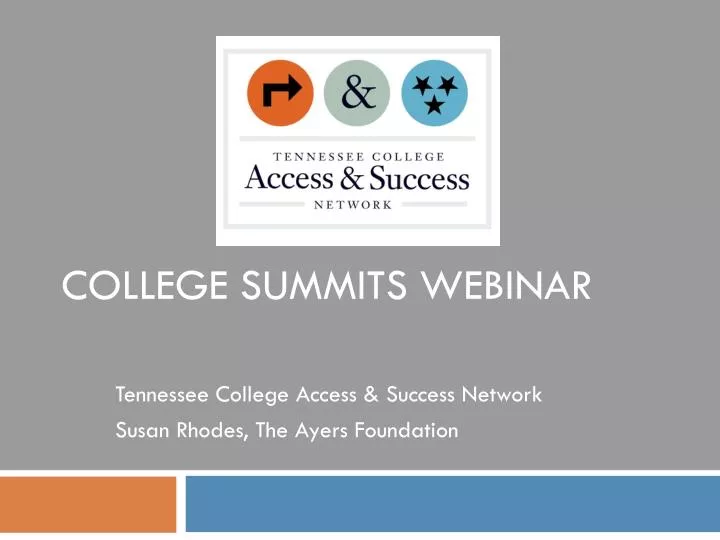 college summits webinar