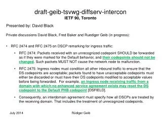 draft - geib -tsvwg- diffserv - intercon IETF 90, Toronto