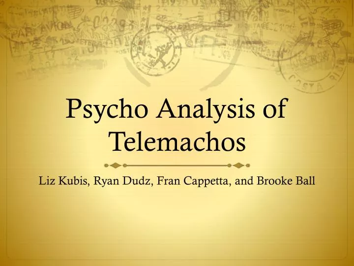 psycho analysis of telemachos