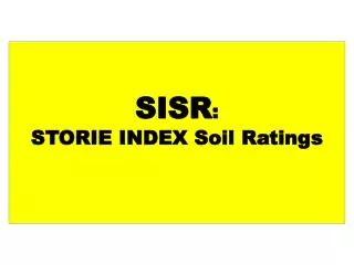 SISR : STORIE INDEX Soil Ratings
