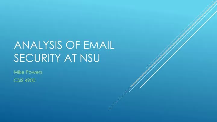 analysis of email security at nsu