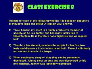 CLASS EXERCISE 8