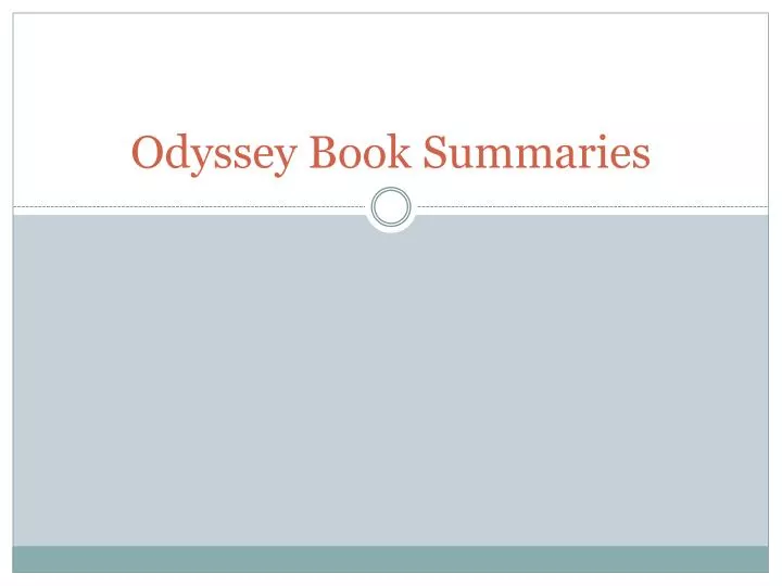 odyssey book summaries