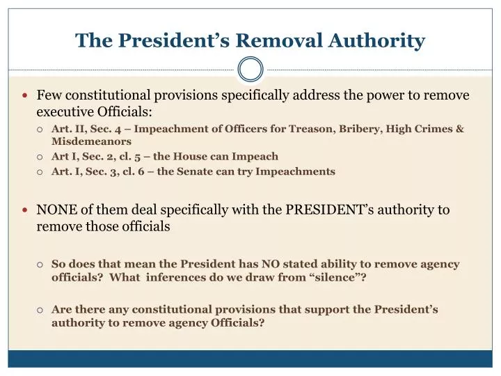 the president s removal authority