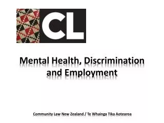 Mental Health, Discrimination and Employment