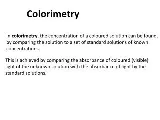 Colorimetry