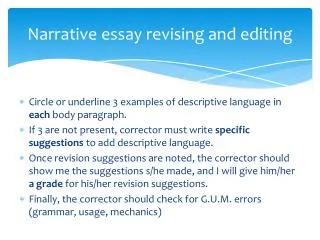 Narrative essay revising and editing