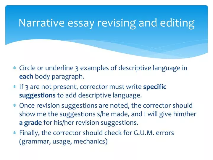 narrative essay revising and editing