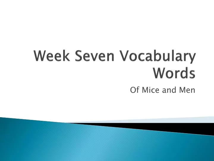 week seven vocabulary words