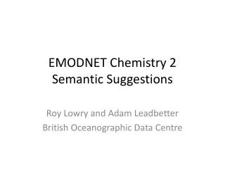 EMODNET Chemistry 2 Semantic Suggestions