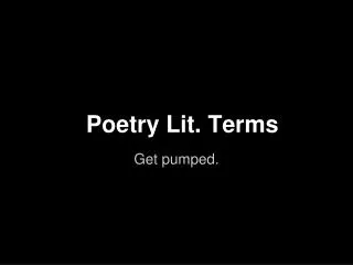 Poetry Lit. Terms