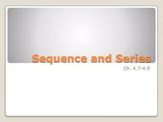 sequence and series