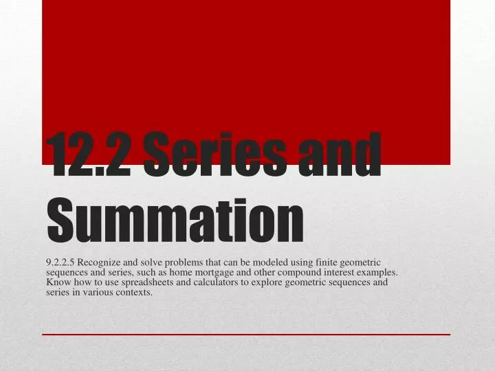 12 2 series and summation