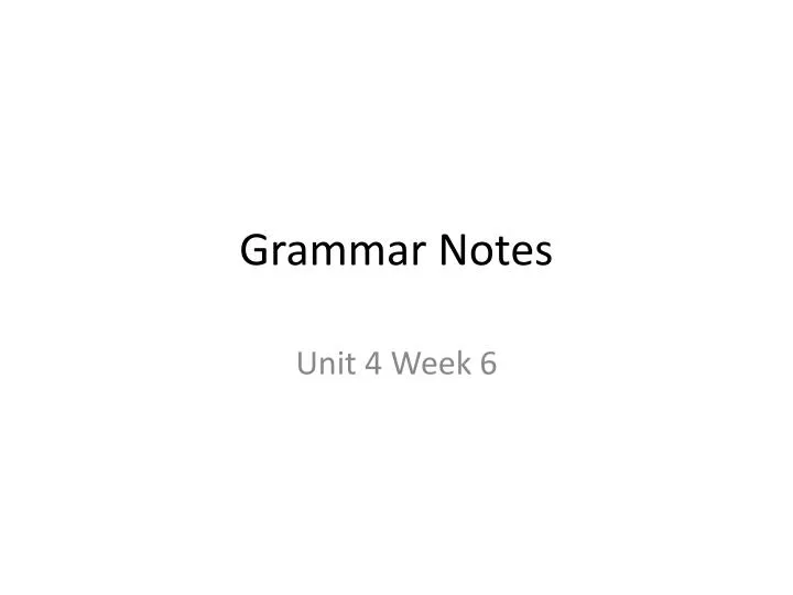 grammar notes