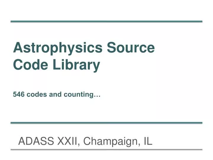 astrophysics source code library 546 codes and counting