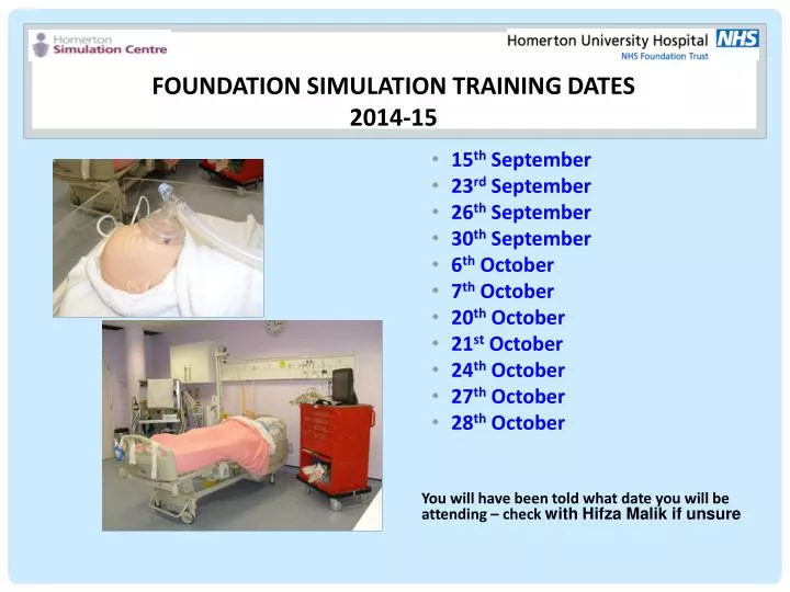 foundation simulation training dates 2014 15