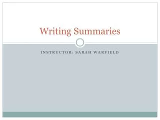 writing summaries
