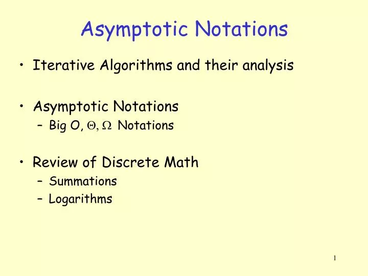 asymptotic notations