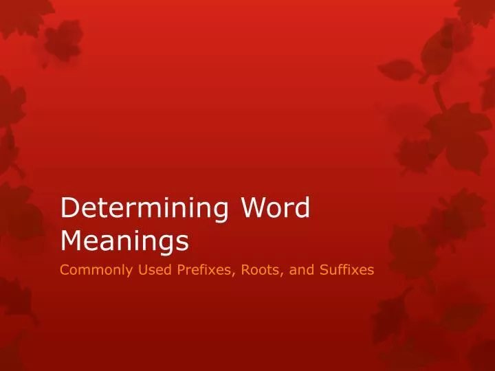 determining word meanings