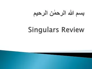 ??? ???? ??????? ?????? Singulars Review