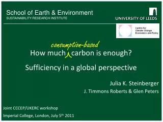 How much carbon is enough? Sufficiency in a global perspective