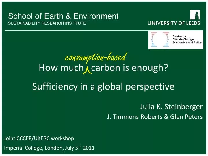 how much carbon is enough sufficiency in a global perspective