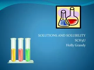 SOLUTIONS AND SOLUBILITY SCH3U Holly Grandy