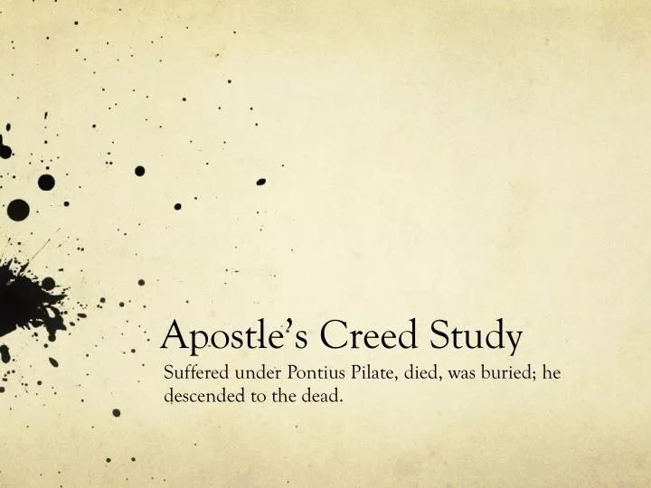 apostle s creed study