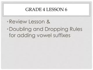 Grade 4 lesson 6