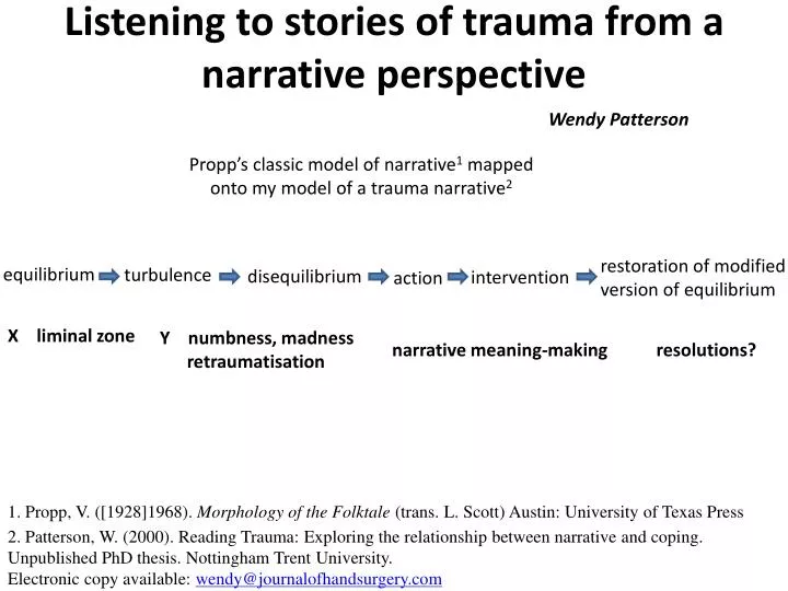 listening to stories of trauma from a narrative perspective