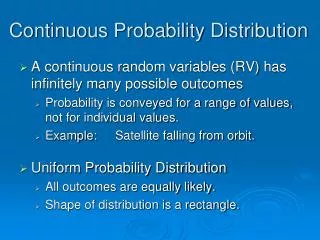 continuous probability distribution