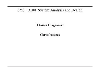 SYSC 3100 System Analysis and Design