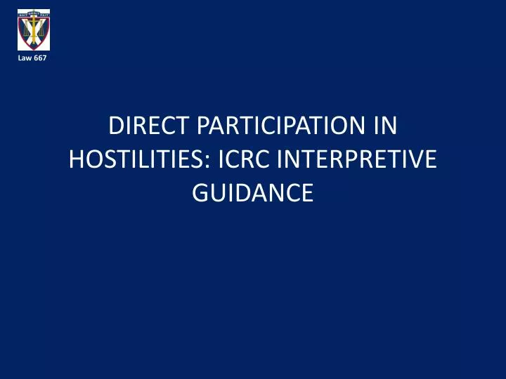 direct participation in hostilities icrc interpretive guidance