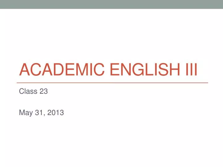 academic english iii