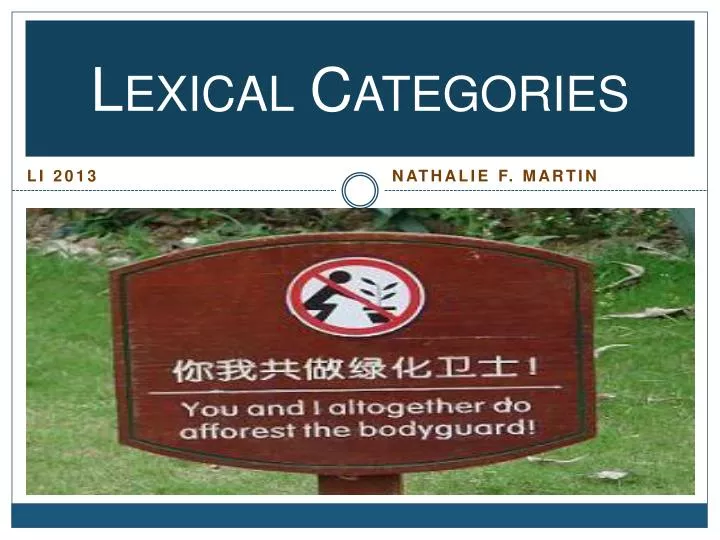 lexical categories