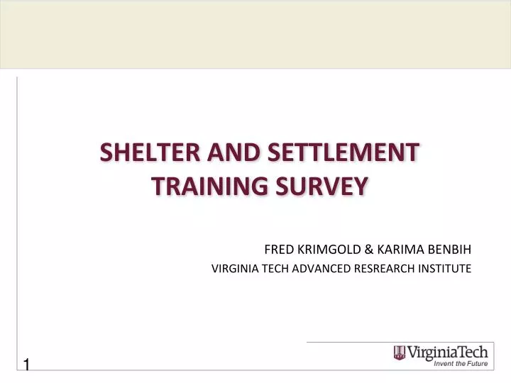 shelter and settlement training survey