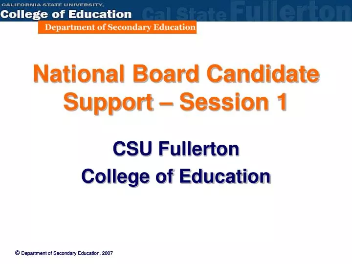 national board candidate support session 1