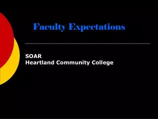 Faculty Expectations