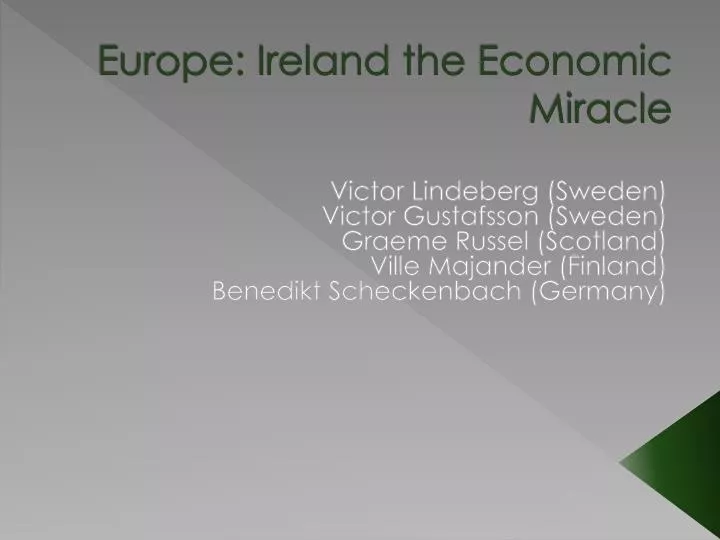 europe ireland the economic miracle